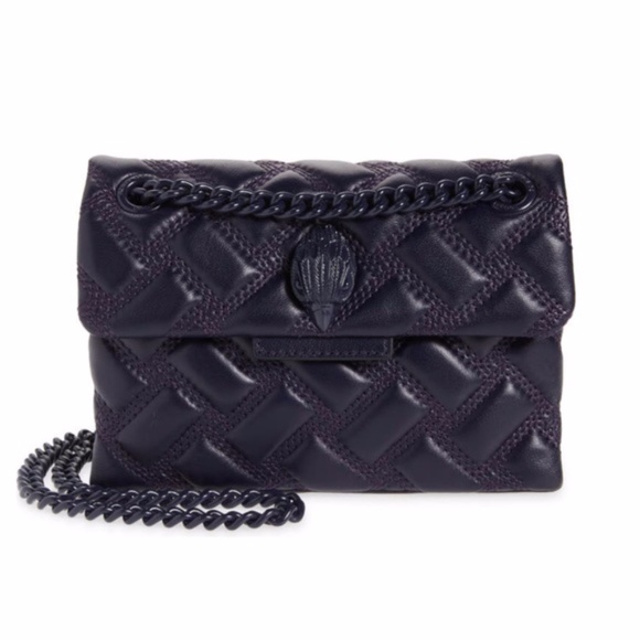 NEW Kurt Geiger Leather Mini Kensington Drench Bag Purple - Picture 1 of 16